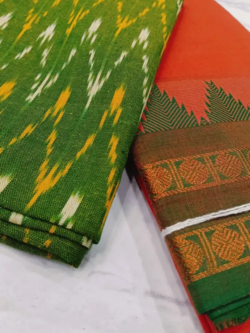 Chettinado Cotton A02106 ( Orange Green)